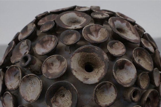 Image 1 of Sculpture "champignon" en céramique organique signée EL, Belgique années 1960