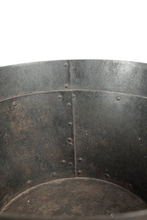 Image 1 of Unieke En Bijzondere Antieke Koperen Ketel/Bak Voor Haardhout