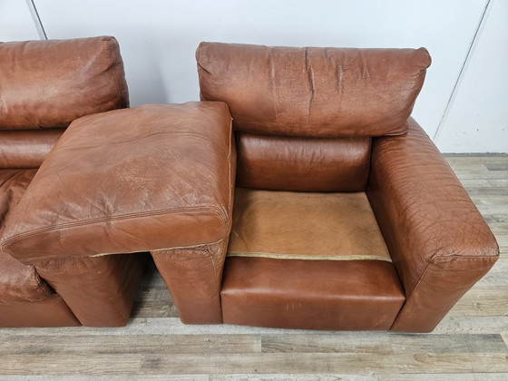 Osaka Brown Leather Armchairs by Moroso, 1980 (photo 14 of 21)
