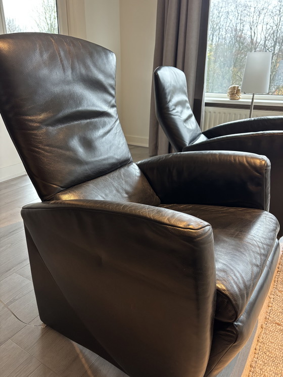 Image 1 of 2 zwart leren JORI fauteuils