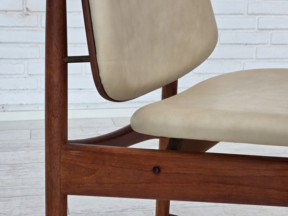 Image 1 of 1960er Jahre Dänisches Design von Arne Vodder, 3 Stühle, Teakholz, Möbelleder