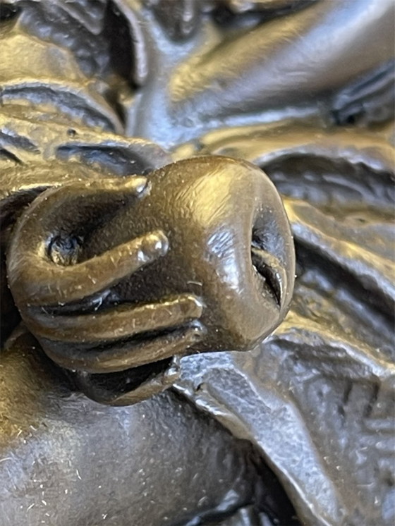 Image 1 of Superbo set di 3 sculture in bronzo firmate Collinet – stile Art Déco – 28 cm