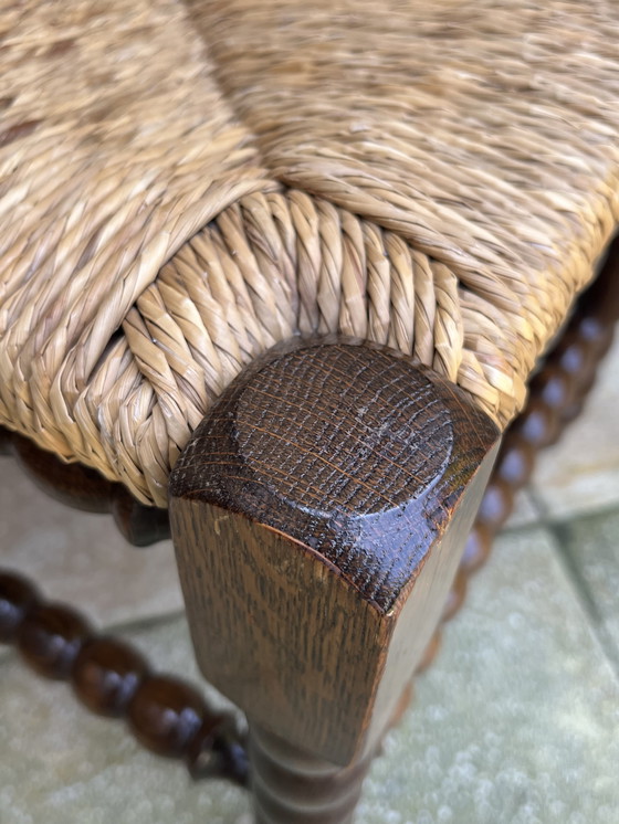 Image 1 of Classic Bobbin Corner Chair with Refined Wickerwork - Rare Beautiful