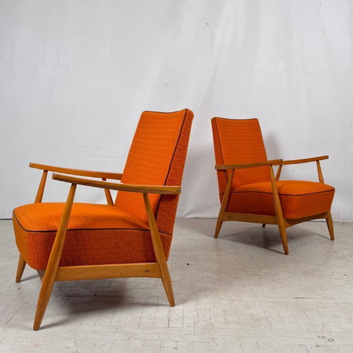 Poltrona arancione vintage di design ungherese, anni '60