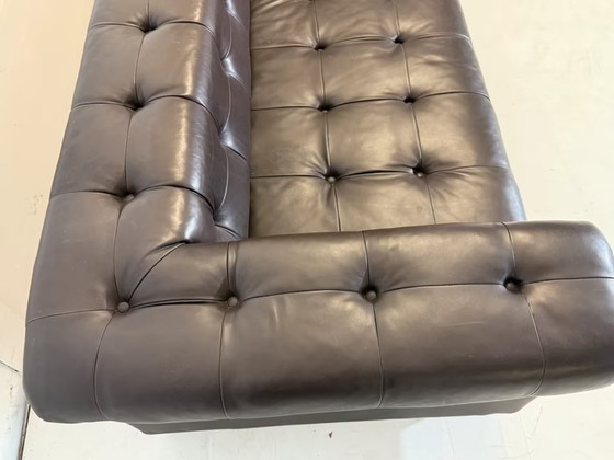 Image 1 of Edward Wormley Dunbar Leather Sofa Party 5407 Couch Armchair