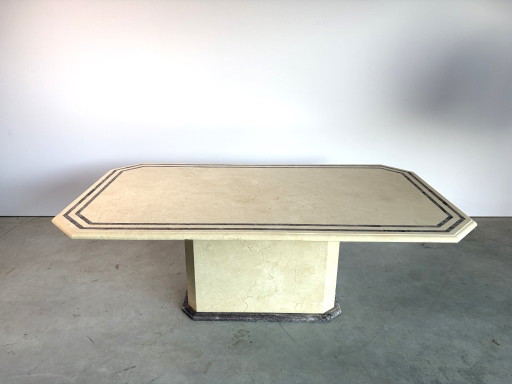 Table de salle à manger vintage en marbre italien, années 1970