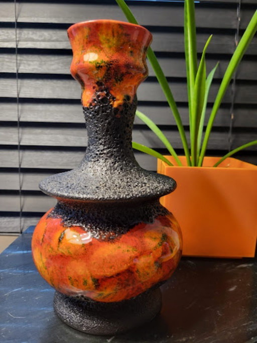 Vintage ceramic Fat Lava vase, Walter Gerhard, Germany, 1970s