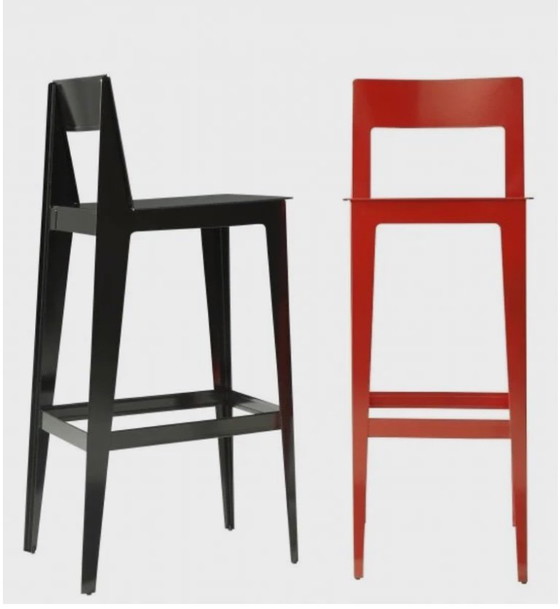 Set di 2 sgabelli da bar LA PLIEE in acciaio nero, colore LIGNE ROSET, Metallo (foto 11 di 11)