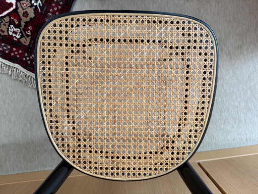 Thonet bentwood chair model 214 black - wickerwork natural