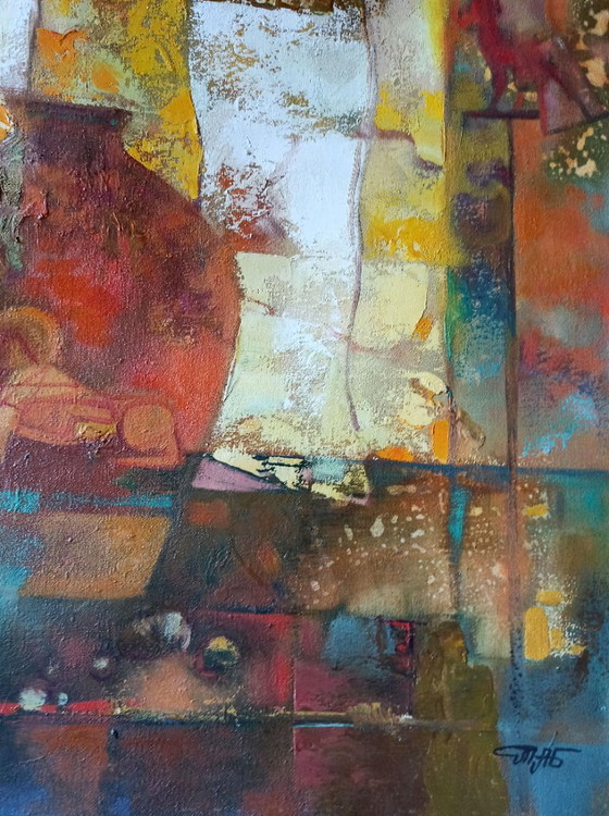 Original Oil Painting Abstract Figurative Girl Gifts to Pharaoh – Paintings & Drawings, Canvas (photo 10 of 13)