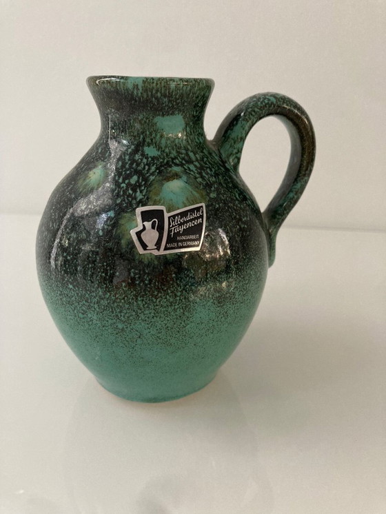 Image 1 of Mid-century vase Silberdistel jade green