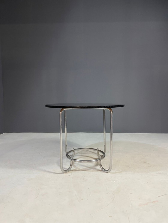 Image 1 of Tavolino rotondo Bauhaus di Robert Slezák, Cecoslovacchia, anni '30