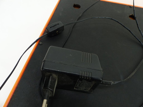 Image 1 of Specchio da parete Infinity Tunnel in plastica arancione, anni '90