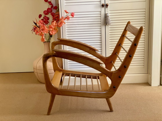 Image 1 of Vintage Mid Century De Ster Gelderland Design Fauteuil Teak