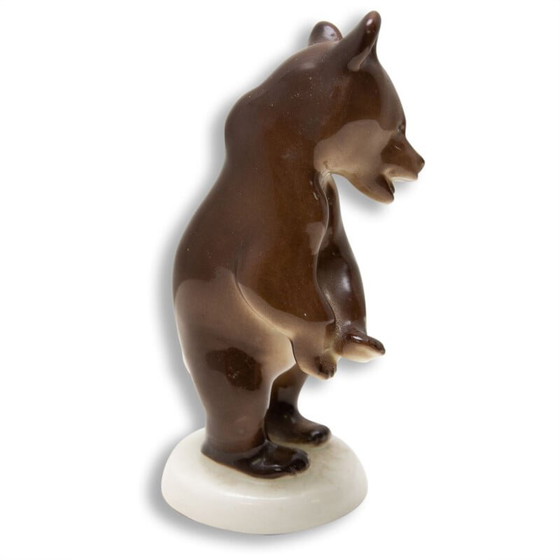 Image 1 of Vintage ceramic sculpture of a bear by the Lomonosov company, Soviet Union 1970