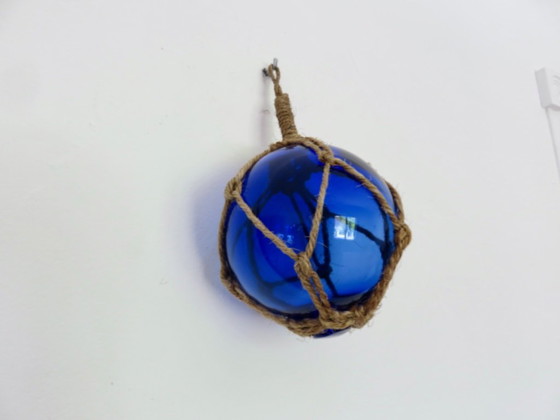 Image 1 of Bola de pesca de cristal con cuerda, años 50