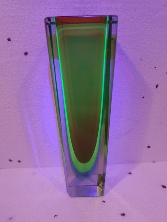 Murano Sommerso Glass Faceted Vase by Flavio Poli – Crystal (photo 7 of 12)