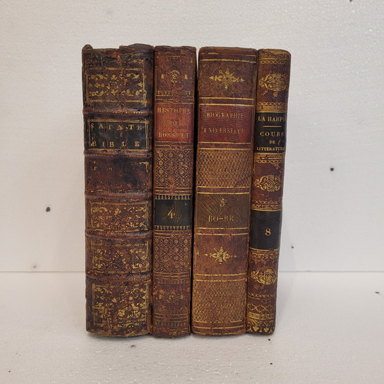 Image 1 of Decanter segreto, vetro tagliato, pelle goffrata, legno, FFS XIX - Francia