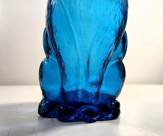 Vintage Italian Cat Decanter – Blue Empoli Glass (37 cm) – Glass & Decanter, Plastic (photo 10 of 16)