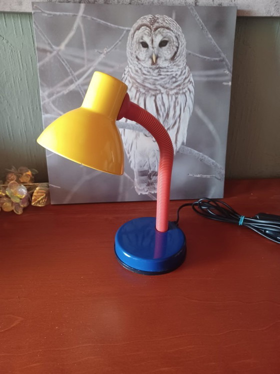 Vintage 1980s Memphis Style Desk Lamp – Metal, Plastic (photo 5 of 9)
