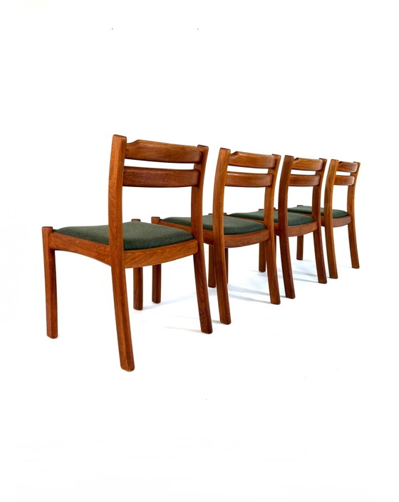 4x restored Dining chair, Dyrlund ‘70, Wood, Wool, Brown (photo 2 of 12)