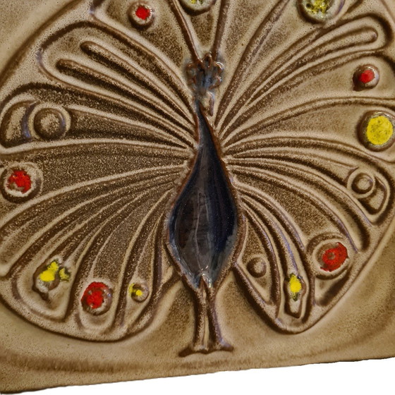 Image 1 of Ceramic Tile With A Peacock, From The Seventies