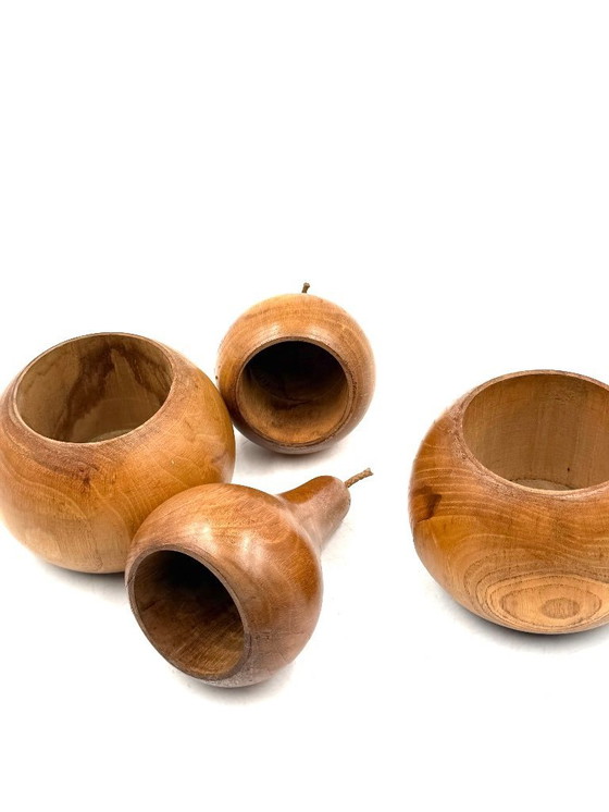 Image 1 of Service à fruits en bois de cerisier, Italie, années 1960