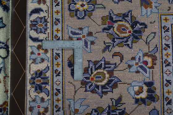 Image 1 of Kashan Kork - Verde pistacchio 412 x 298 cm - Tappeto orientale annodato a mano