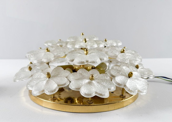 Image 1 of Grande lampada da parete/apparecchio da parete floreale di Ernst Palme, 1960