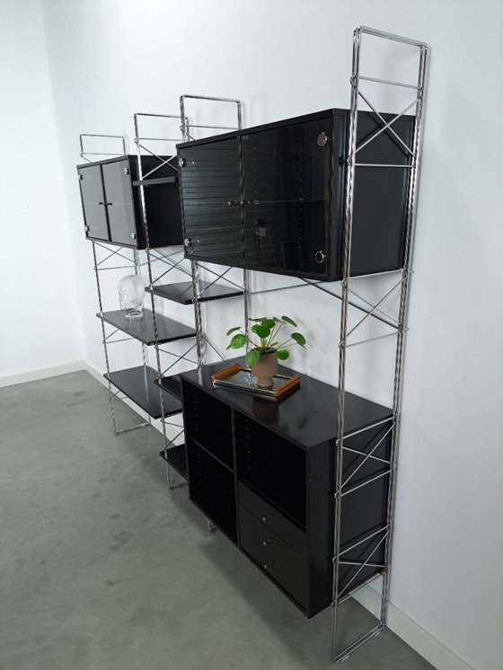 Image 1 of Armoire modulaire Denka de design danois, supports et étagères chromés