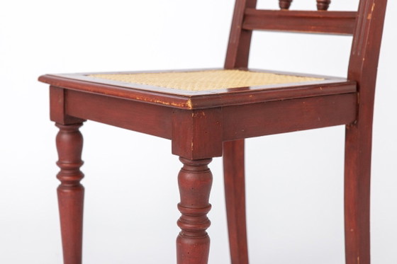 Sedia vintage belga tornita | Sedia in legno anni '40 con nuova seduta in rattan – Sedie da pranzo, Wood (photo 9 of 11)