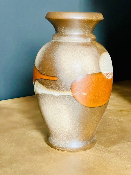 Image 1 of Vintage sculpturale keramische vaas - Aardetinten | Mid Century & Wabi-Sabi