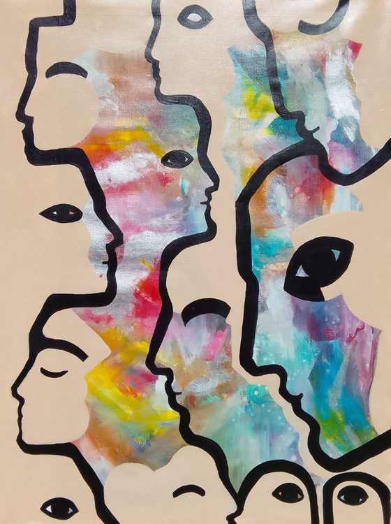 Image 1 of Acrylic painting "hue-man"