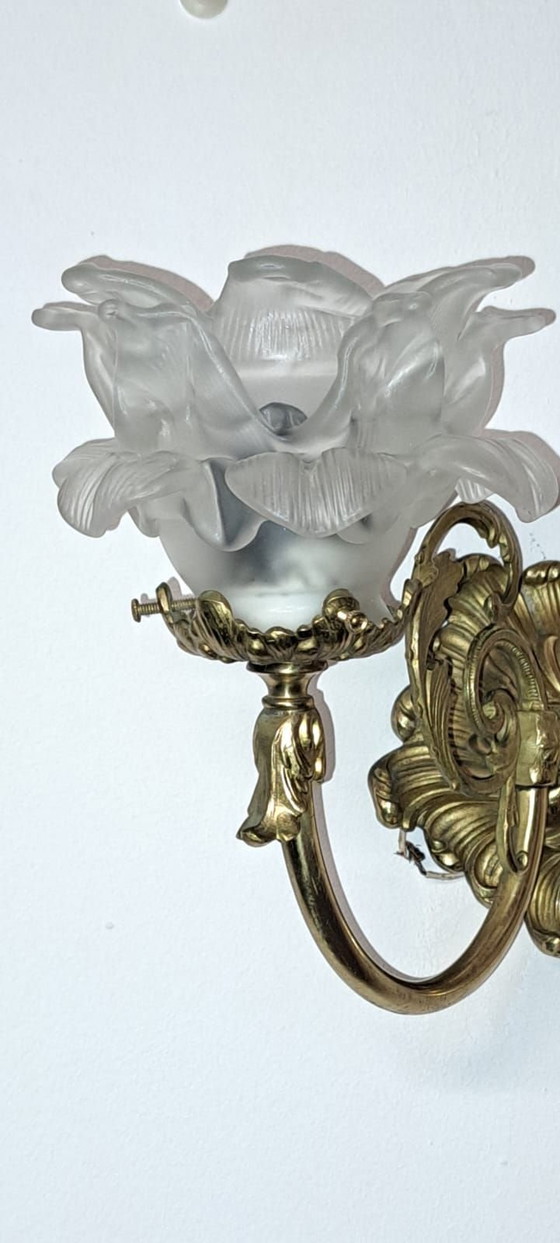 Wandleuchte Louis XV, Wandleuchten, Bronze, Glas, Gold (Foto 4 von 9)