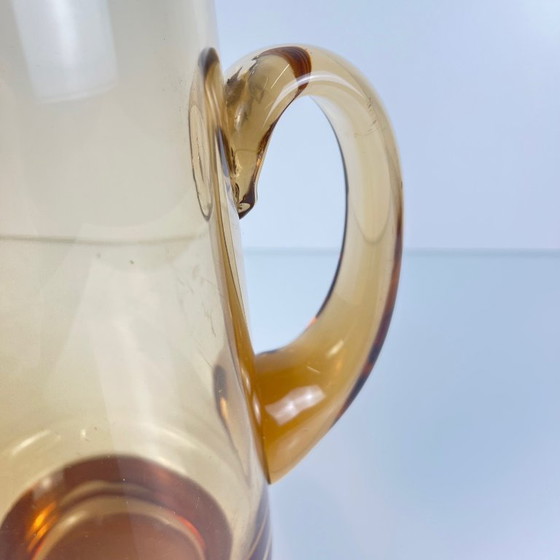 Image 1 of Brocca/brocca in vetro soffiato ambrato