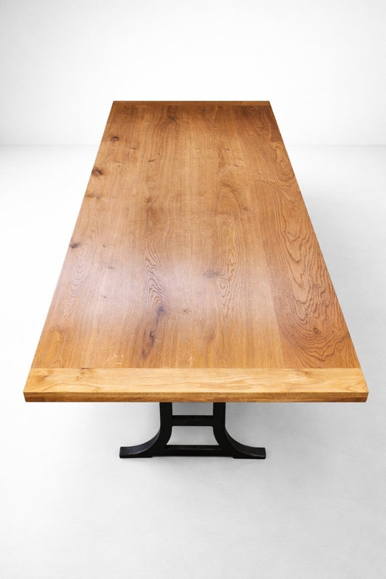 Dining table with oak top and cast iron base, Reclaim Studio, Wood, Brown, Rustic (photo 5 of 7)