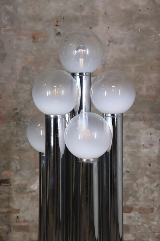 Image 1 of Goffredo Reggiani – Organ / Chrome Tube Floor Lamp – Italy – 1970s