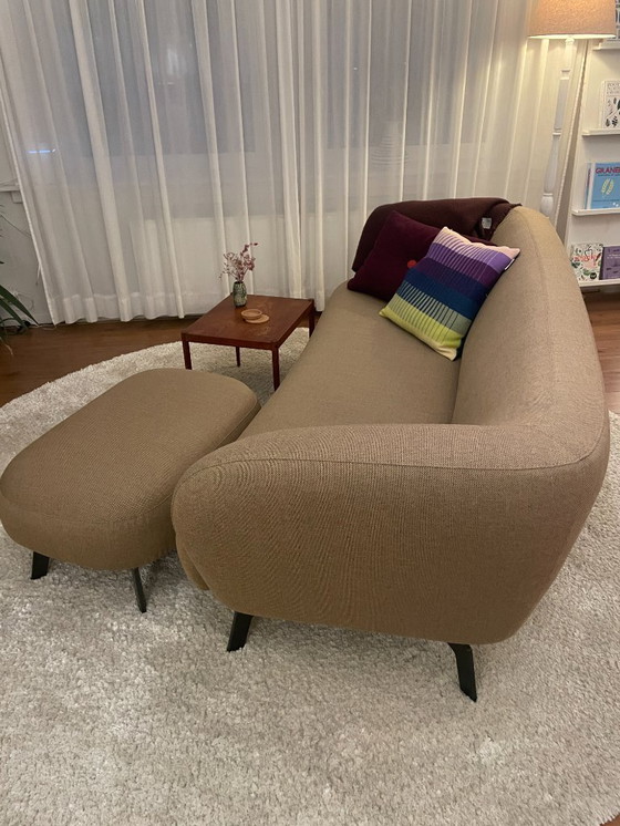 Image 1 of Leolux Flint bank, 3-zits + hocker in Re-wool 458 