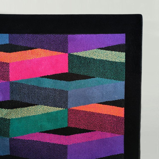 Superbe Tapis de Laine Postmoderne Italien des Années 80 par Missoni pour T&J Vestor. – Wool (photo 11 of 14)