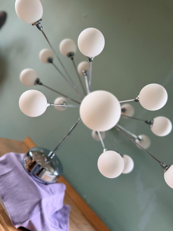 Sputnik Hanglamp Chroom – 18 Lamps Luchter Mid-Century Modern Stijl – Present time, Kroonluchters, Glass (photo 6 of 11)