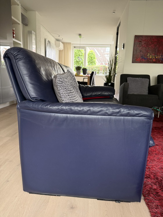 Image 1 of Leolux bank bora beta 2,5 zits blauw leer 