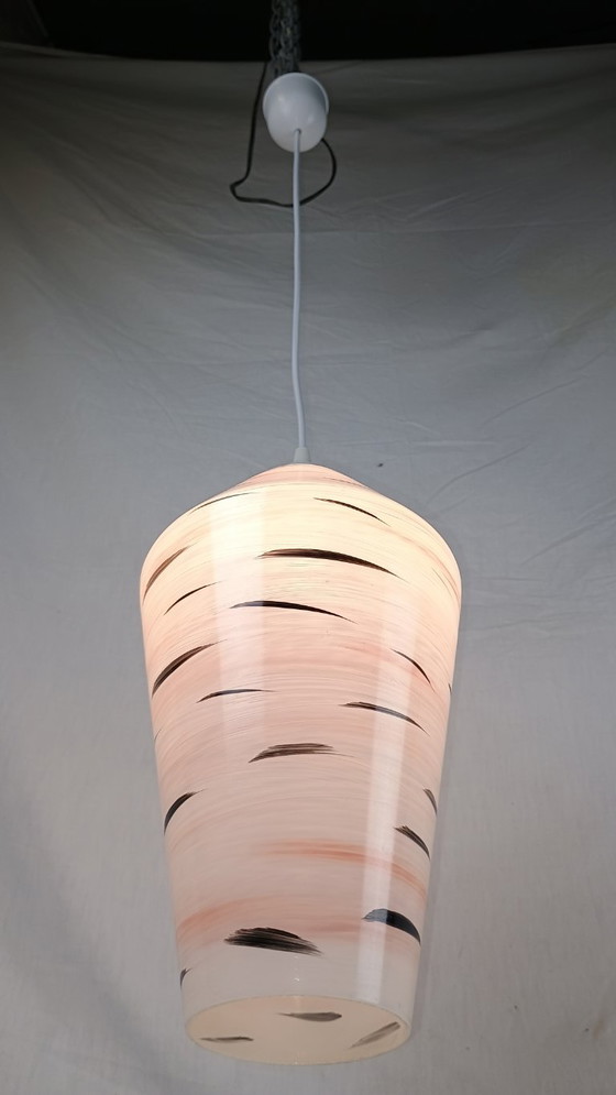 Image 1 of Rara lampada a sospensione francese in stile Mid-Century Modern nello stile di LUNEL