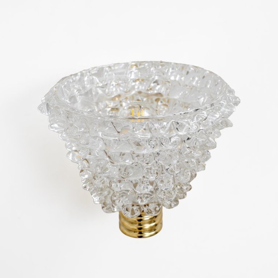 Image 1 of Applique Barovier Art Dèco in ottone e vetro di Murano Rostrato, coppia