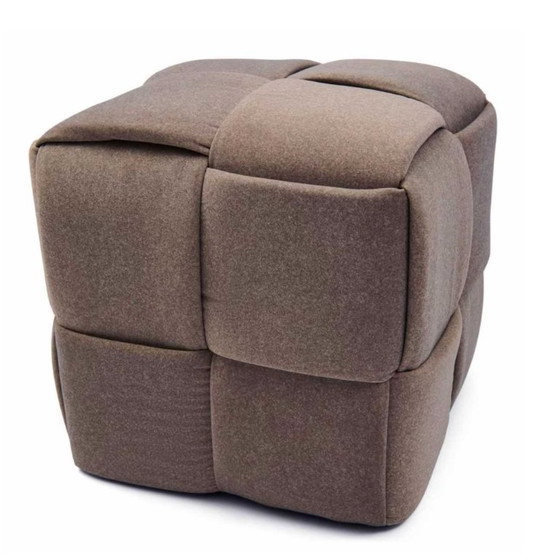 Riviera Maison poef, taupe, Hockers en poefs, Textiel, Modern (foto 3 van 6)