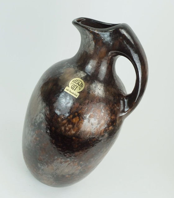 Image 1 of ruscha art VASE Krug Tropfglasur Schattierungen von lila schwarz braun 1970 80er Jahre Modell 370