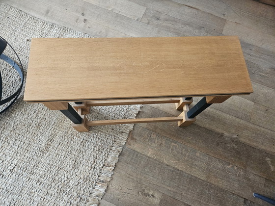 Image 1 of Mesa auxiliar/de recibidor de diseño exclusivo – 100% roble macizo – Art Déco holandés y Escuela de La Haya
