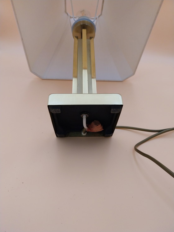 Image 1 of 1 x lampada da tavolo in ottone nello stile di Willy Rizzo DeKnudt anni '80