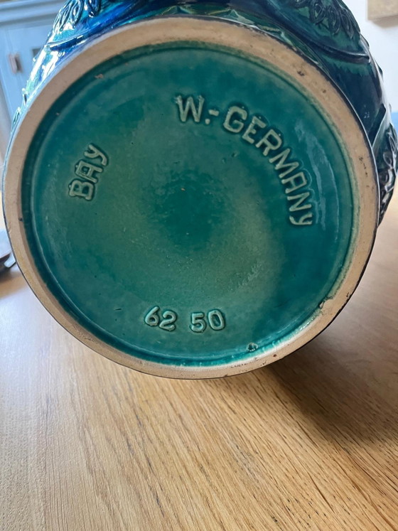 Image 1 of Vintage Bay Vase W.-Germany model 62 50 blue green