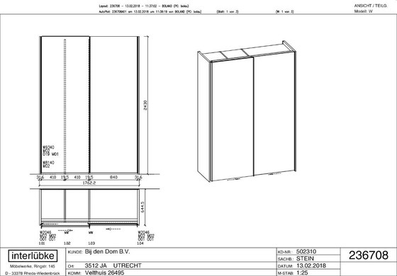 Image 1 of Interlübke Collect kledingkast schuifdeuren in perfecte staat.