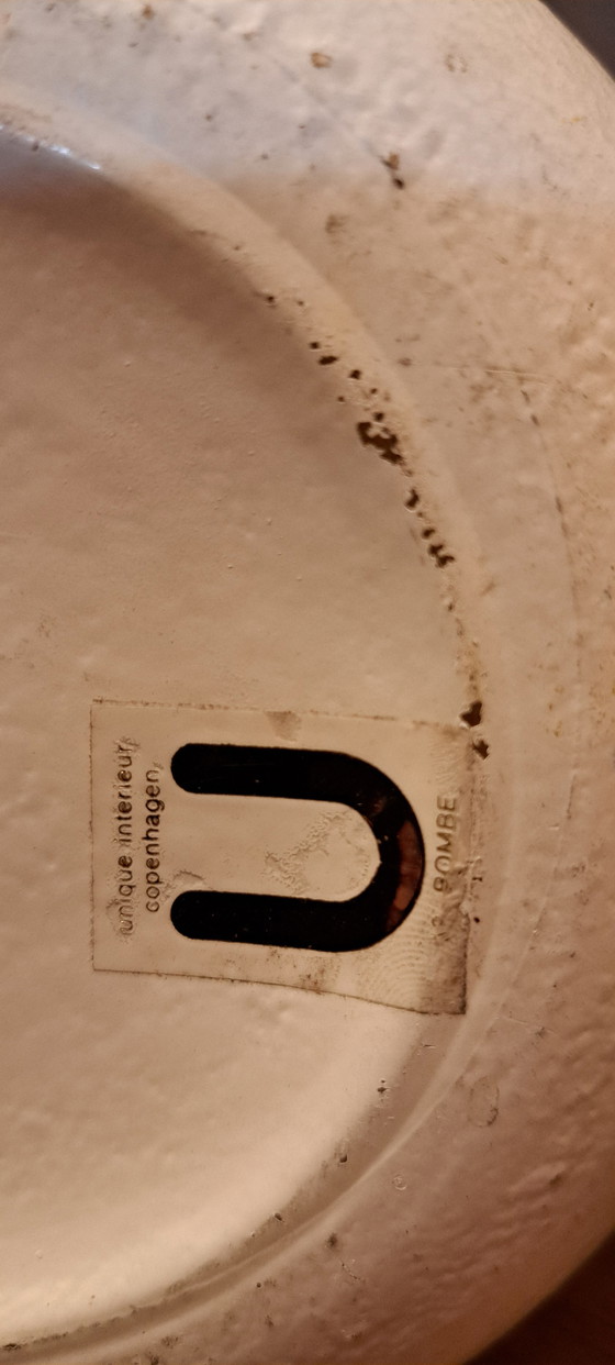 Image 1 of 2 Retro Tafellampen – Wit & Geel, Keramiek, Uniek Interieur Copenhagen